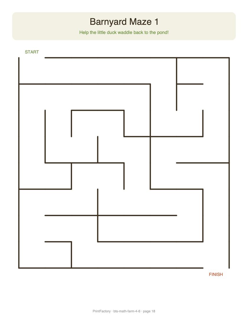 Preview page 3 from the Farm Math Pack, Ages 4-6