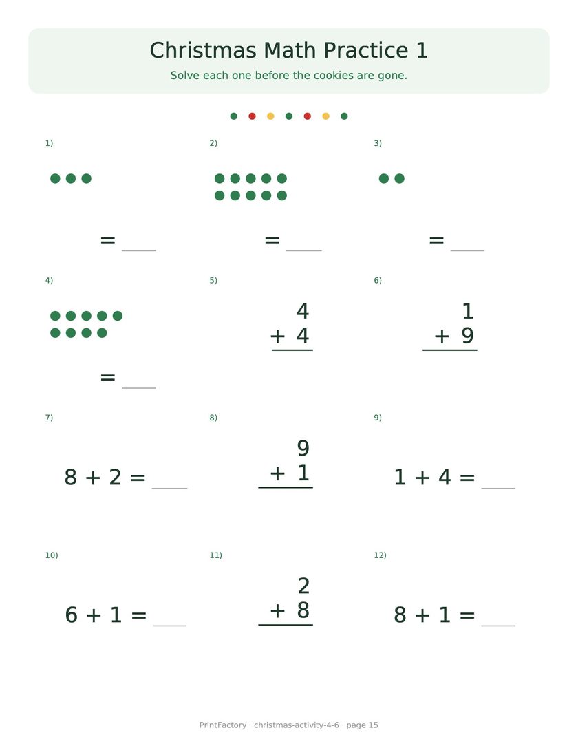 Preview page 4 from the Christmas Activity Pack, Ages 4-6