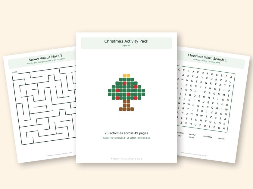 Christmas Activity Pack, Ages 6-8 preview