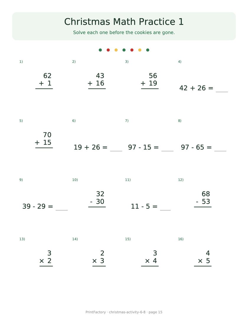 Preview page 4 from the Christmas Activity Pack, Ages 6-8