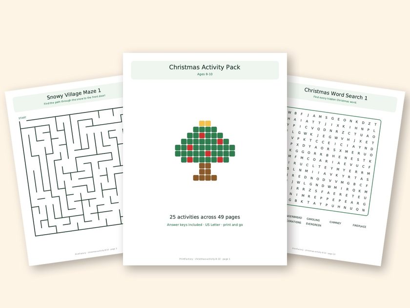 Christmas Activity Pack, Ages 8-10 preview