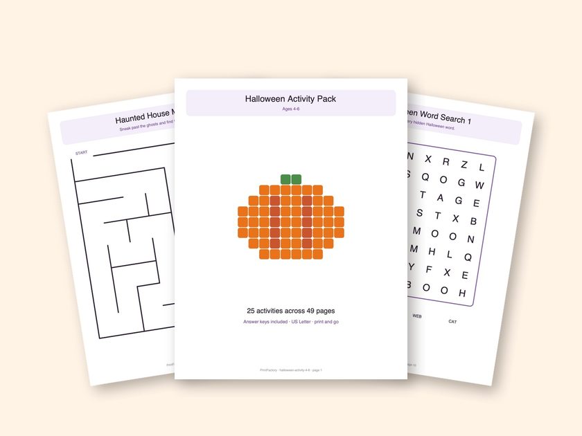 Halloween Activity Pack, Ages 4-6 preview