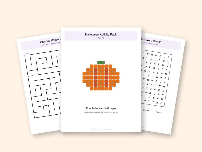 Halloween Activity Pack, Ages 6-8 preview