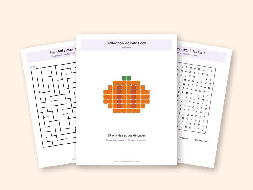 Halloween Activity Pack, Ages 8-10 preview