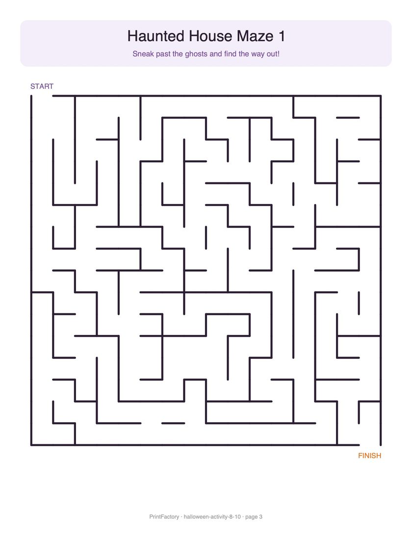 Preview page 2 from the Halloween Activity Pack, Ages 8-10
