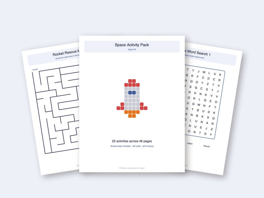 Space Activity Pack, Ages 6-8 preview